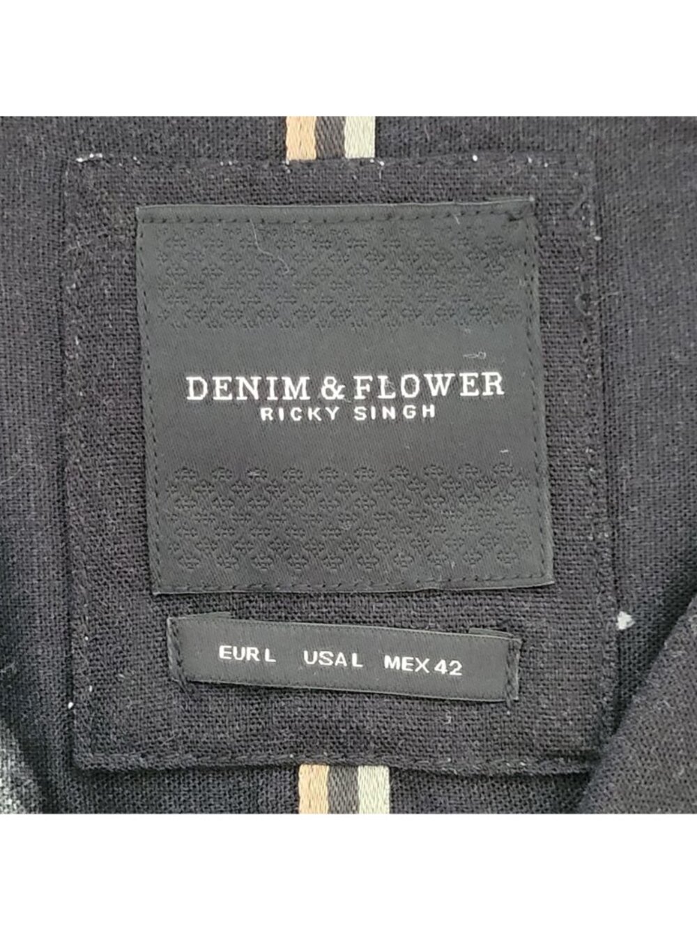 Denim & Flower Ricky Singh Floral Button-Up Shirt Mens Size L Black - Picture 7 of 8